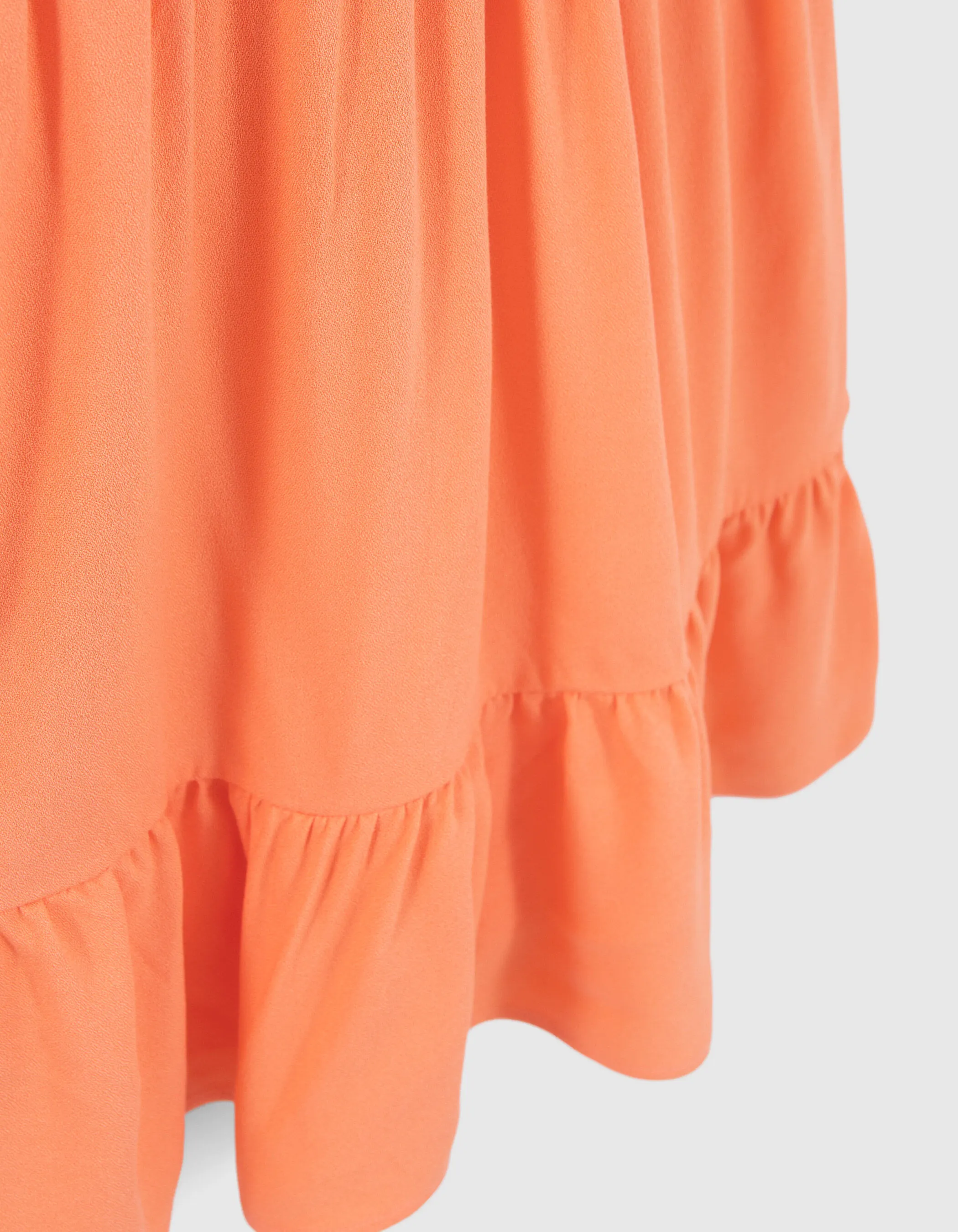 Robe orange larges manches volantées fille