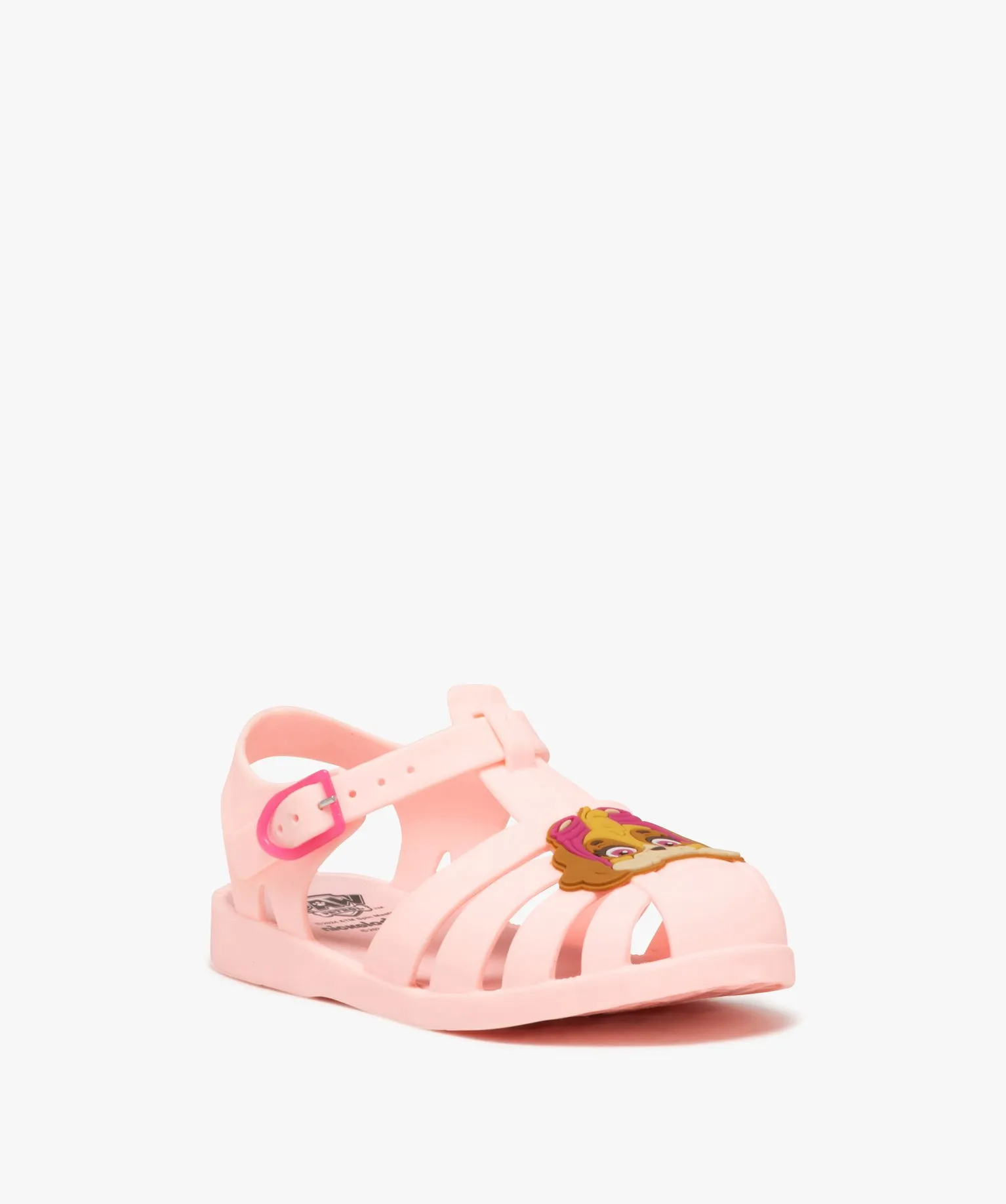 sandales de plage unies a bout ferme - pat patrouille rose