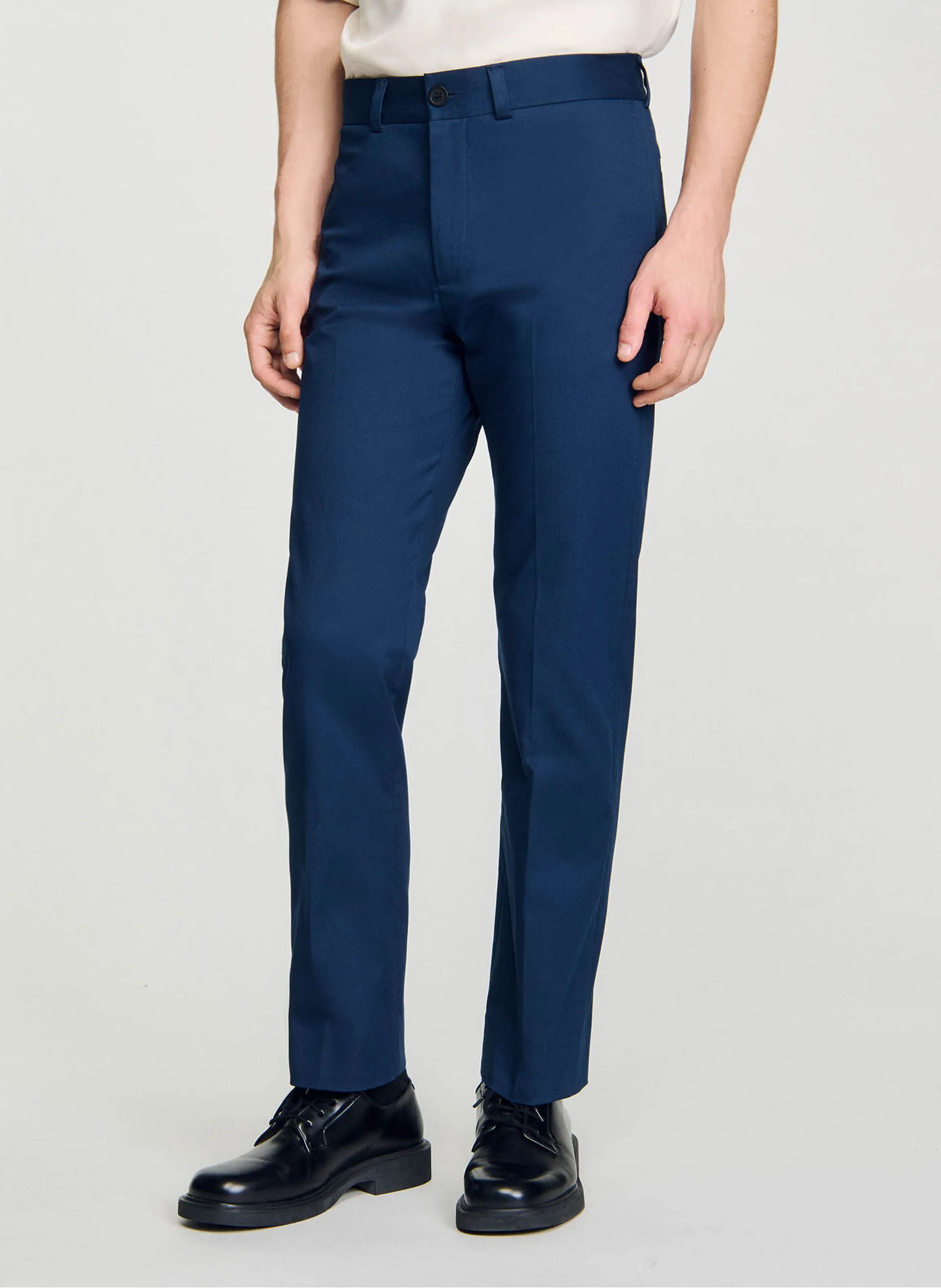 SANDRO  Pantalon chino en coton mélangé - Bleu