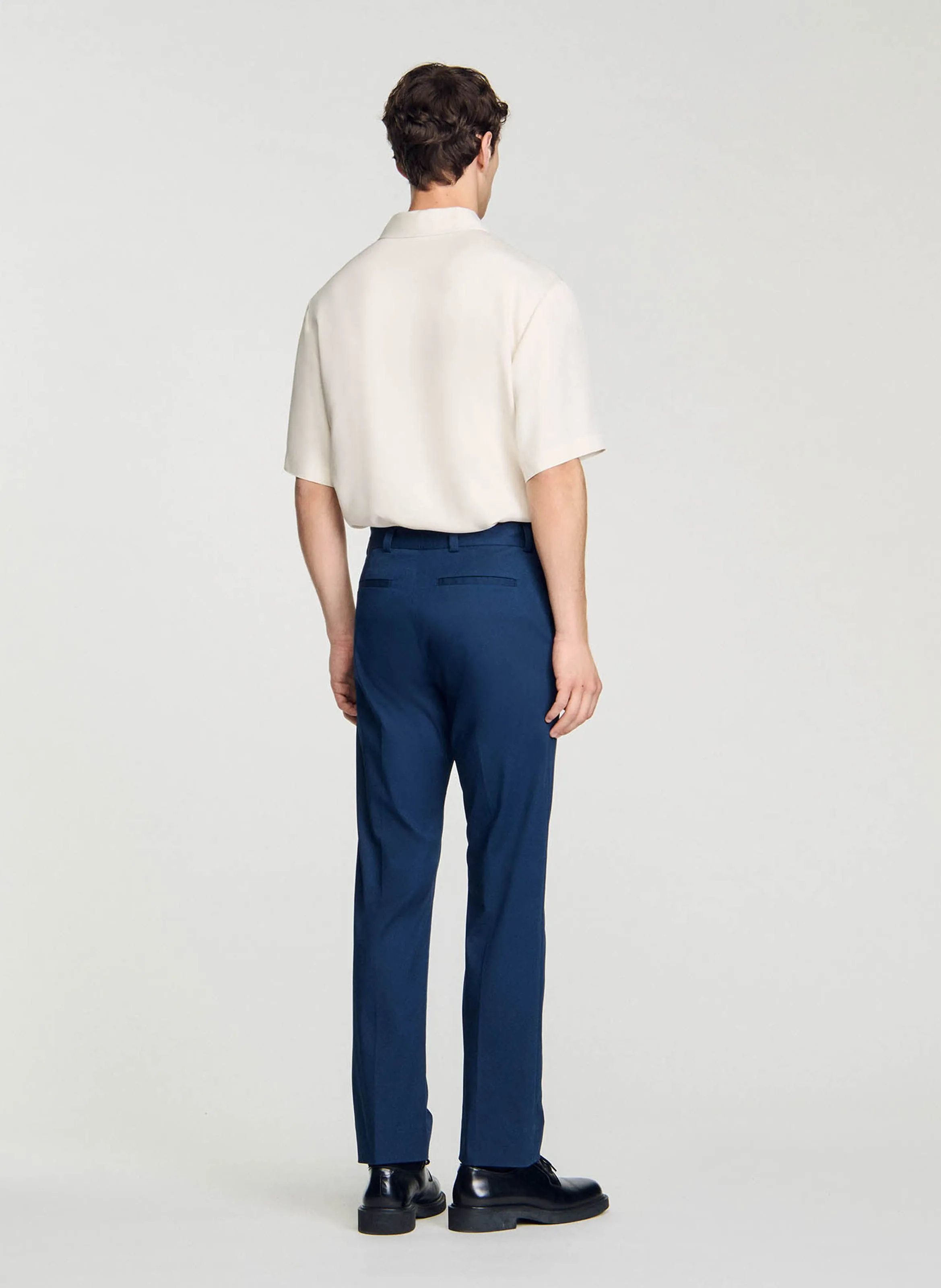 SANDRO  Pantalon chino en coton mélangé - Bleu