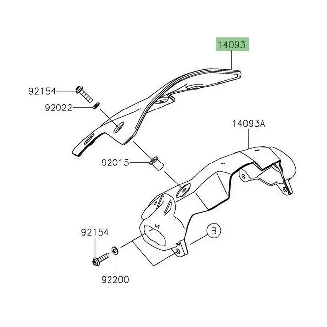 Saute-vent noir d'origine Kawasaki Z900 (2020-2024) | Réf. 140930929