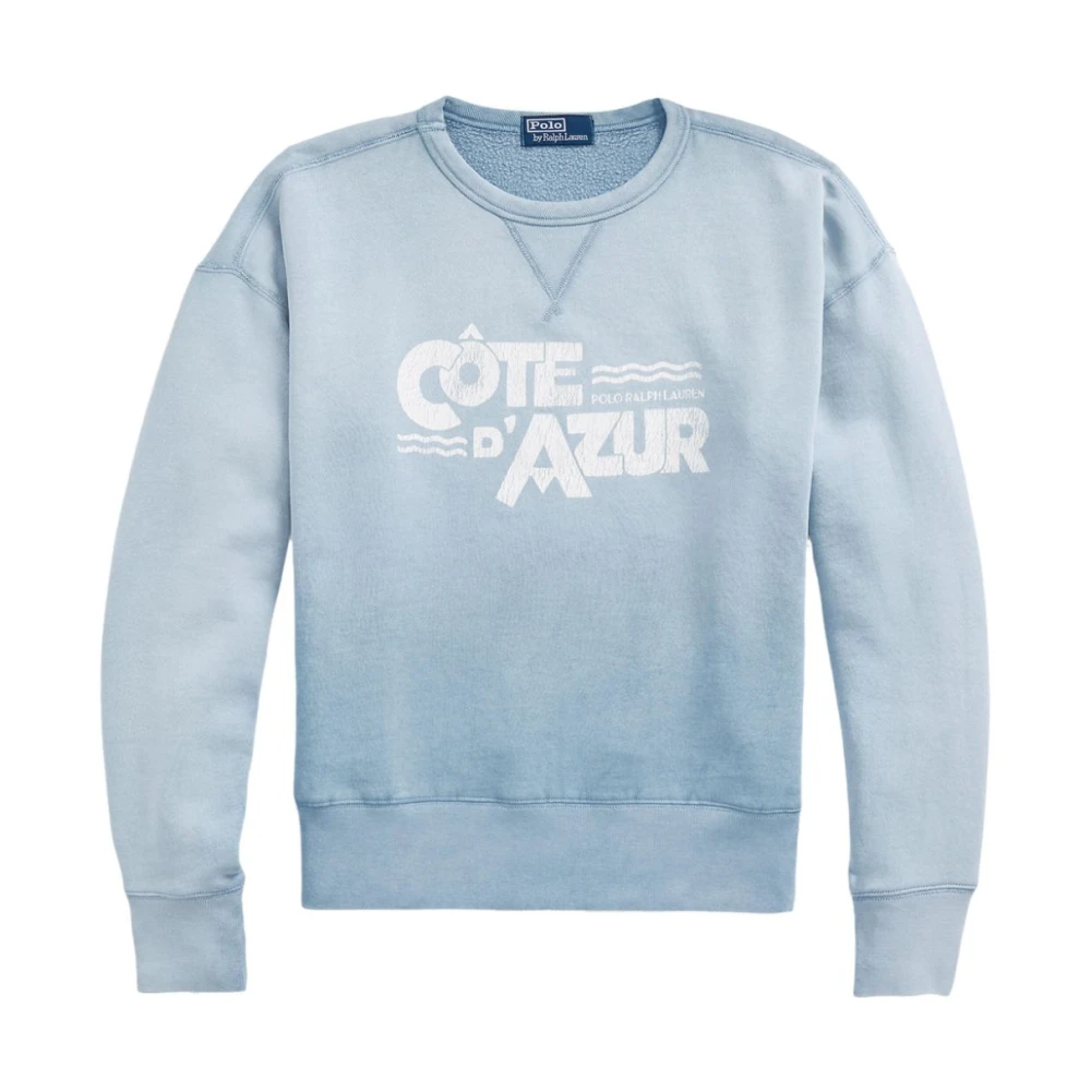 Sweat-shirt col rond bleu clair