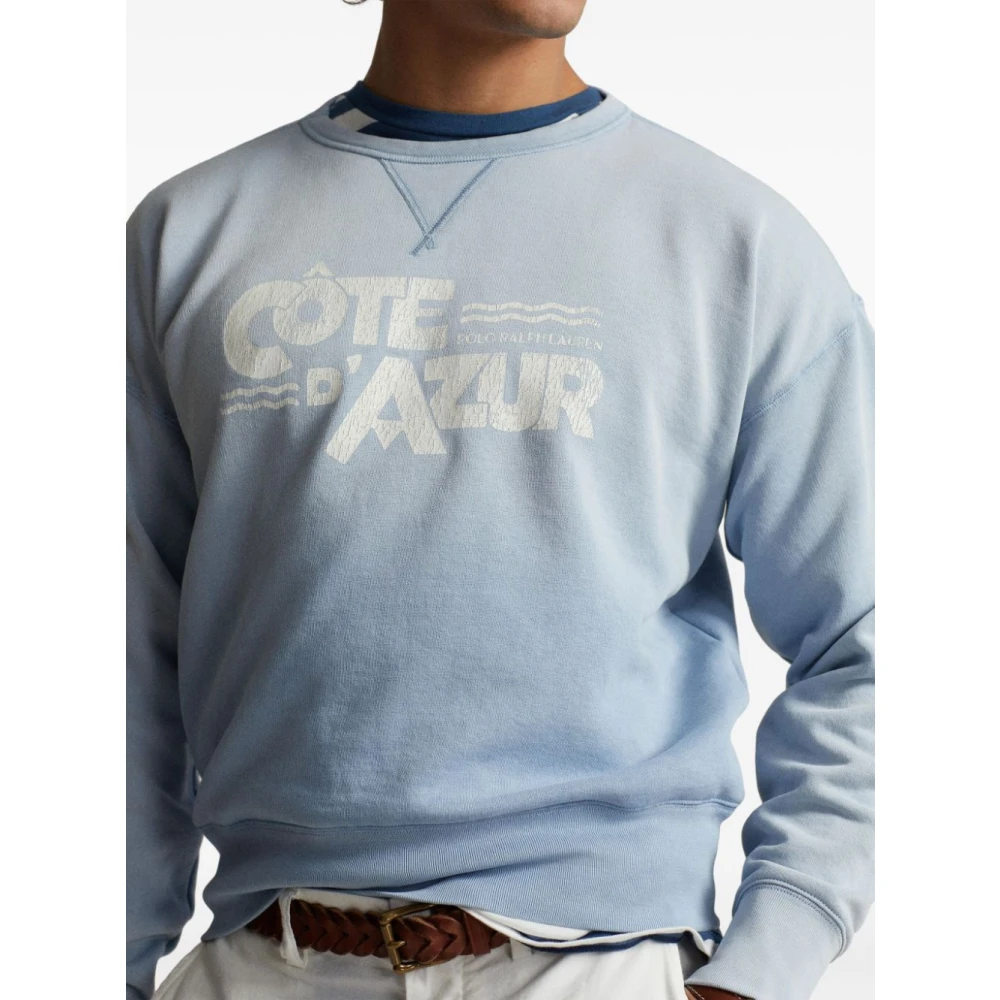 Sweat-shirt col rond bleu clair