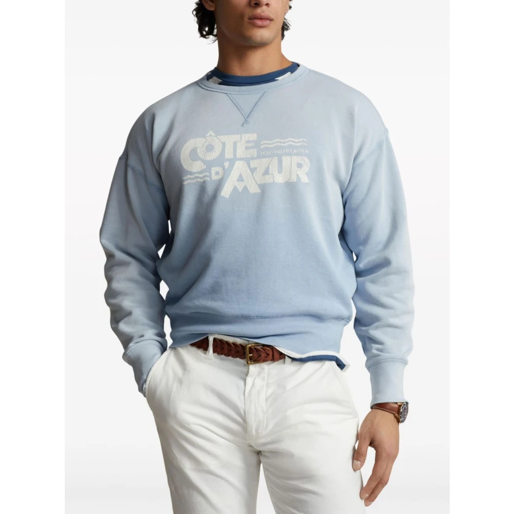 Sweat-shirt col rond bleu clair