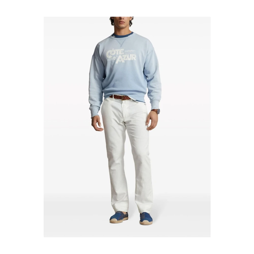 Sweat-shirt col rond bleu clair