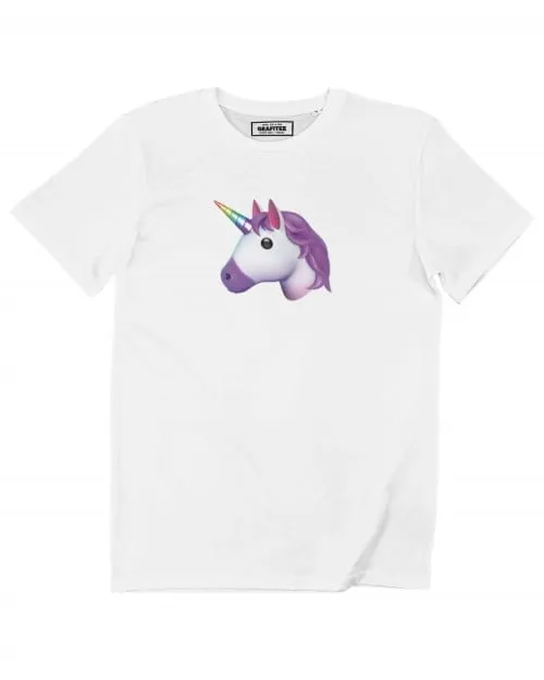 T-shirt Unicorn Face - Tee-shirt Tendance Emoji Licorne | Grafitee