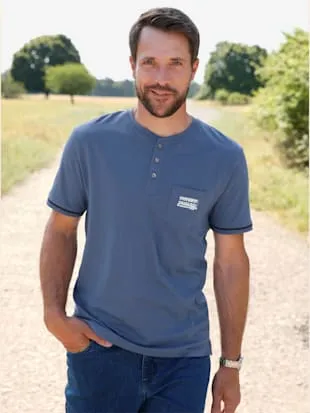 T-shirt à manches courtes coupe henley tendance